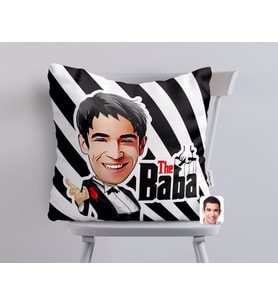 BK Gift Kişiye Özel Godfather Baba Karikatürlü Beyaz Yastık-2