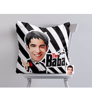 BK Gift Kişiye Özel Godfather Baba Karikatürlü Beyaz Yastık-2