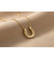 Kişiye Özel 925 Ayar Gümüş Şık At Nalı Model İsim Kolye (Gold)
