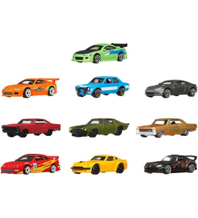 Hot Wheels Oyuncak Araba, Fast & Furious Temalı 10'Lu Paket, 1:64 Ölçekli, Özel Süslemelere Sahip, F