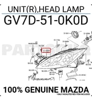 Mazda 6 Ön Far Elektrikli Motorlu Braketlı Sağ 2009-  (Oem No:  Gv7D-51-0K0D)