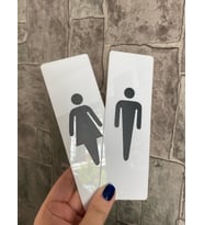 Beyaz Minimal Seri Kadın&Erkek Wc Yönlendime Levha Seti