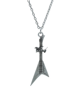 Pink Floyd Elektro Gitar  Zincir Kolye - Gümüş Kaplama - Erkek Kadın Kolye - Kod:1076