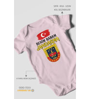 Benim Babam Jandarma Kısa Kollu Bebek Body %100 Pamuk