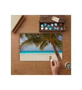 Palm Ağacı - Kusal - Deniz Kıyısı Tasarımı 240 parça Ahşap Puzzle Ahşap Kutuda MP04761