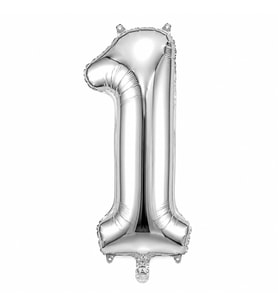 1 Rakam Folyo Balon Gümüş Rengi (100 cm)