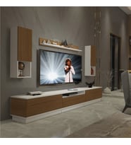 Decoraktiv Trendstyle 270DAS Slm Tv Ünitesi Tv Sehpası - Beyaz Ceviz (Beyaz - Ceviz)