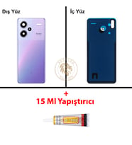 Xiaomi Redmi Note 13 Pro Plus 5G - Lensli Aurora Moru Arka Pil Kapağı + B-7000 Yapıştırıcı