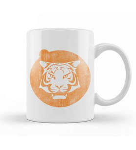 Retro Fort Boyard Tiger Kupa Bardak Porselen