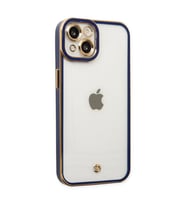 iPhone 14 Plus Kılıf Liva Lens Silikon - Mavi