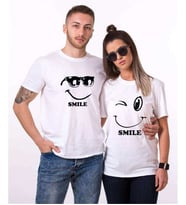 Tshirthane Smile Love Sevgili Kombinleri Tshirt Kombini (Tek Ürün Fiyatıdır.)
