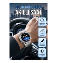 AMOLED Ekranlı Çelik Kordon Akıllı Saat – 1.69 İnç Android ve iOS Uyumlu Çağrı Cevaplama