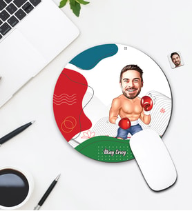 Kişiye Özel Karikatür Boksör Tasarımlı Mouse Pad 084