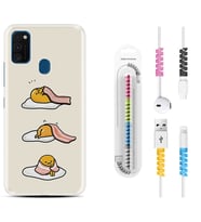 Samsung M21 M22 M23 M30 M31S M32 Kılıf Kablo Koruma Spiral Silikon Sweety Egg 1322