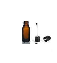 10ml kahverengi cam şişe fırça kapaklı, 12 adet, ecza şişesi, kozmetik şişe, yapıştırıcı şişesi, yağ şişesi