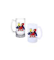 Ghostbastır Design Bud Kulplu Bira Bardağı Buzlu veya Şeffaf Seçenekli 045