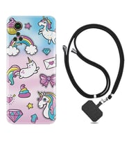 General Mobile GM 21 Pro GM 22 Pro Plus Kılıf Boyun Askılı Silikon Unicorn Mektup 1800