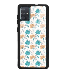 Samsung A71 Uyumlu Minik Yapraklar Tasarımlı Glossy Telefon Kılıfı