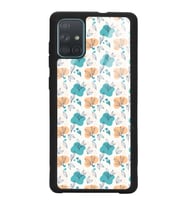 Samsung A71 Uyumlu Minik Yapraklar Tasarımlı Glossy Telefon Kılıfı