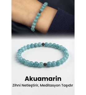 Sıkma Akuamarin Doğal Taş Küre Kesim 6mm Bileklik