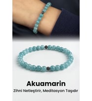 Sıkma Akuamarin Doğal Taş Küre Kesim 6mm Bileklik