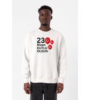 23 Nisan Balon Beyaz Erkek 2ip Sweatshirt