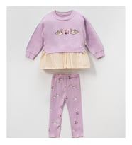 Lila Ballerina Kuğu Kız Çocuk Alt Üst Takım
