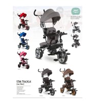Star Üç Teker Bisiklet Bh-9500 Gri Ebeveyn Kontrollü Şişme Eva Tekerlekli Tricycle