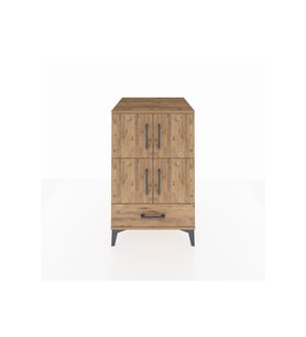 Kronos Komodin 4 Raflı Tek Çekmeceli 4 Kapaklı 60x59x96 Çam-Çam