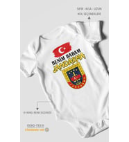 Benim Babam Jandarma Kısa Kollu Bebek Body %100 Pamuk