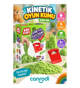 03687 AKSESUARLI YEŞİL KİNETİK OYUN KUMU 500 GR