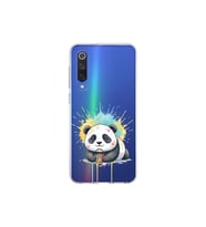 Xiaomi Mi 9 SE ile Uyumlu Splash Panda Tasarımlı Şeffaf Silikon Kılıf