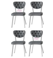 Simge Metal Sandalye Renkli Ayak 4 Lü Set Cafe,Restaurant,Mutfak,Salon,Yemek Odası Sandalyesi