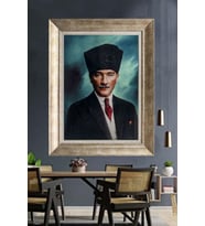 Gümüş Çerçeveli Atatürk Tablo ds74