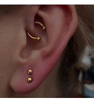 8 mm Düz Çelik Tragus Helix Piercing Rook Daith Gold Renk Ucu Toplu (Çok Renkli)