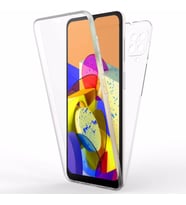 Samsung Uyumlu Galaxy A12 360 Kılıf Şeffaf Ön Arka Korumalı Silikon