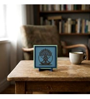 Minimalist Hayat Ağacı ve Meditasyon Tasarım Obje, Modern Dekorasyonun Estetik İmzası 10x10 cm