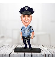 kişiye özel karikatür biblo coplu polis