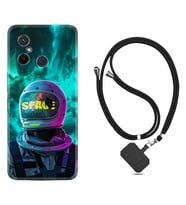 Xiaomi Redmi 12C Kılıf Resimli Boyun Askılı İpli Desenli Silikon Series Space 1814