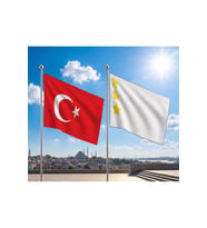 TRY Raşel Kumaş Bayrak ve Türkiye Cumhuriyeti Alpaka Kumaş Bayrak 2'li set 70x105