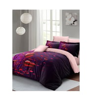 Sevgililer Günü Özel Çift Kişilik Nevresim Takımı Pamuk Saten Purple Love