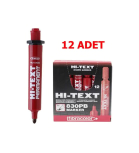 Hı-text 830pb Permanent Kalem Kırmızı Yuvarlak Uç 12'li Kutu