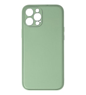 Pilelistore   iPhone 12 Pro Kılıf Coco Deri Silikon Kapak - Açık Yeşil