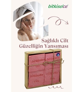 Bitkiselce El Yapımı Gül Sabunu 950 gr. 8 kalıp sabun.