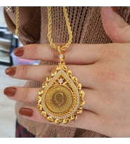 22 AYAR ALTIN KAPLAMA KADIN GOLD HALAT KORDON ZİNCİRLİ YARIM ALTINLI KOLYE