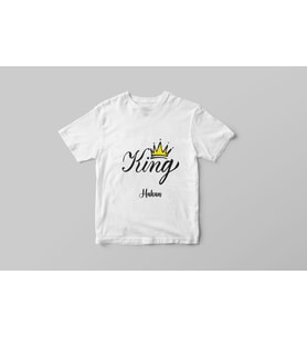 King Baskı Tişört ( Çocuk - Büyük ) Kişiye Özel