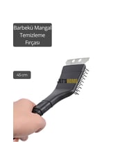 Barbekü Mangal Temizleme Fırçası Çift Taraflı Sert Fırça 45 cm
