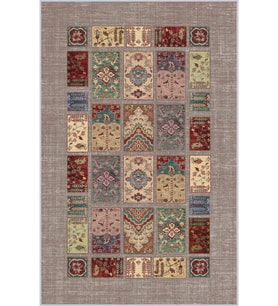 Eliana Home Baskılı, Yıkanabilir Kaymaz Taban Salon Halısı LNA1478 100x150 cm (Kahverengi)