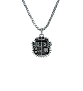 Minimal BTS Army Örme Zincir Kolye - Gümüş Kaplama - Erkek Kadın Kolye - No:1475
