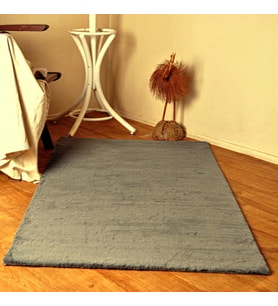 Rex Tavşanı Kısa Tüylü Post Peluş Halı Gri